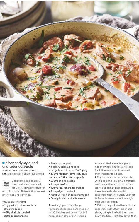 Normandy Pork Casserole, Braised Pork Shoulder, Pork Entrees, Dutch Oven Recipes, Braised Pork, Winter Food, Turkey Recipes, Save Food, Pork Recipes