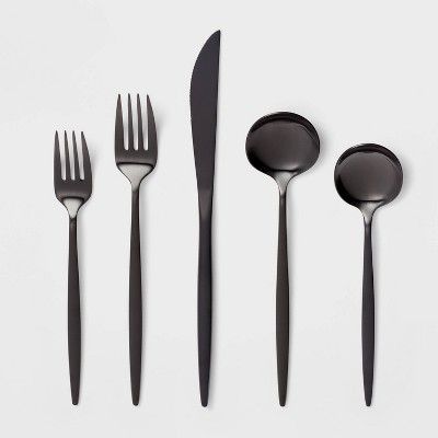 20pc Shapleigh Flatware Set Matte Black - Threshold™ | Target