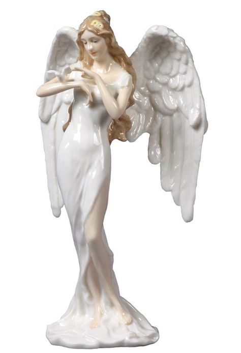 GUARDIAN ANGEL ANGEL WITH DOVE (WHITE DRESS) : Lot 576U Dove Statue, Statue Angel, Images Terrifiantes, Salmon Dress, Dove White, Angel Cherub, Angel Sculpture, Angel Statues, Steampunk Design