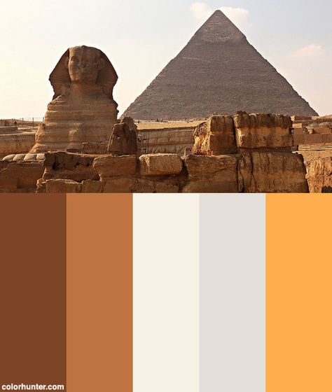 Sphinx+And+The+Pyramid+Color+Scheme Egyption Color Pallet, Egyptian Color Palette Ancient Egypt, Ancient Egypt Color Palette, Ancient Color Palette, Egypt Mood Board, Egypt Color Palette, Egyptian Color Palette, Cairo Aesthetic, Royal Colors Palette