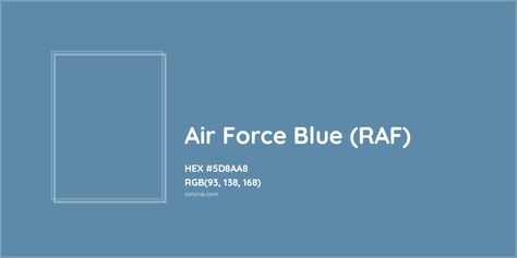 About Air Force Blue (RAF) - Color meaning, codes, similar colors and paints Air Force Blue Color, Rgb Color Codes, Analogous Color Scheme, Rgb Color Wheel, Monochromatic Color Palette, Opposite Colors, Air Force Blue, Color Meanings, Paint Color Palettes