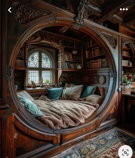 Casa Hobbit, Fantasy Rooms, Dream Life House, Home Library Design, Hobbit Hole, Hobbit House, Fantasy House, Dream House Rooms, Cool House