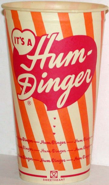 Vintage paper cup ITS A HUM DINGER 20oz size unused new old stock n-mint+ condition Retro Packaging, Typography Love, Vintage Packaging, Vintage Type, Paper Cups, Vintage Typography, Typography Inspiration, Vintage Branding, Old Paper