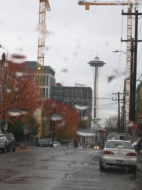 Rainy Washington Aesthetic, Rainy Washington, Rainy Seattle, Seattle Rain Aesthetic, Seattle Rainy Day, Afternoon In Seattle, Assalamualaikum Image, Emerald City, Dream City