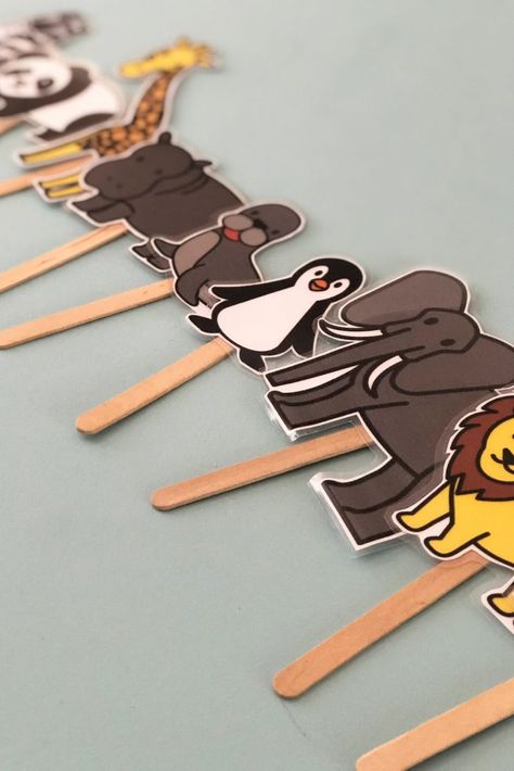 Printable Puppets Free, Popsicle Stick Puzzles For Kids, Animal Puppet Craft, Stick Puppets For Kids Free Printable, Diy Kids Gifts, Paper Craft Ideas For Kids, Craft Toddler, Printable Kids Activities, Story Retelling