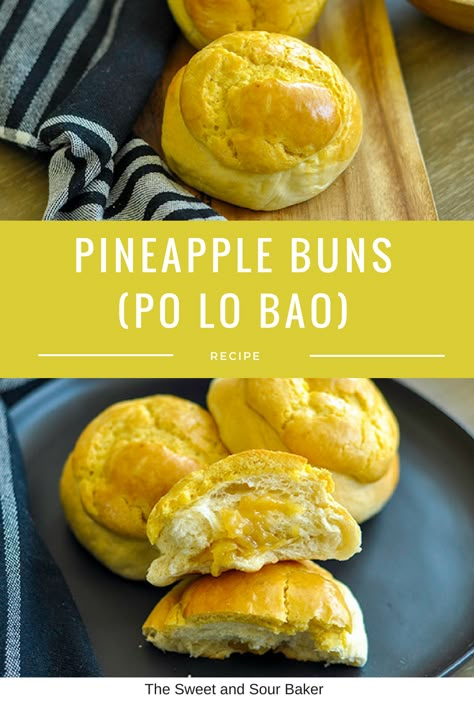 Chinese Pineapple Bun, Pineapple Buns Chinese, Pineapple Bun Recipe, Asian Baking, Chinese Buns, Pineapple Buns, Korean Tofu, Chinese Shrimp, Har Gow