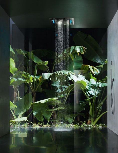 Biophilic Architecture, Outdoor Bathrooms, Bathroom Design Luxury, Dream Bathrooms, Dream House Decor, Dream Home Design, Green Plants, 인테리어 디자인, House Inspiration