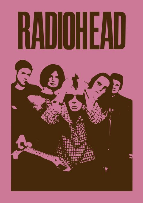 Made by me 🤓 Pink Deftones Poster, Pink Band Posters, Radiohead Poster Vintage, Radiohead Print, Pink Music Poster, Posters Radiohead, Poster Radiohead, Cute Wall Prints, Radiohead Wallpaper