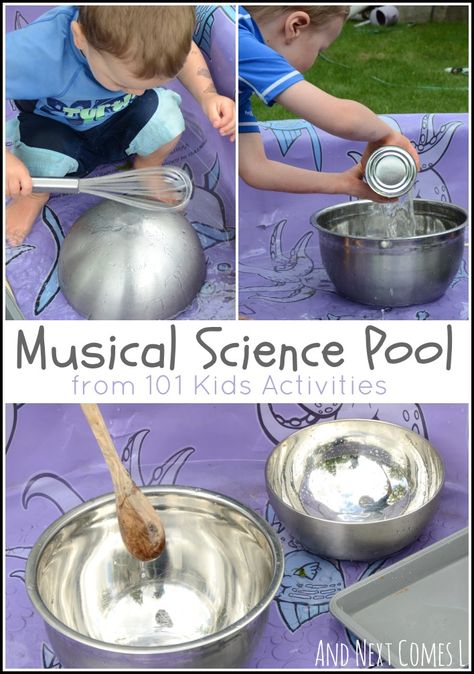 Making music and exploring science with 101 Kids Activities book from And Next Comes L Social Emotional Music Activities, Music And Science Activities, Music Science Experiments, Stem Music Activities, Music Activities For Babies, Music Making Study Creative Curriculum, Music Math Activities Preschool, Music Study Creative Curriculum, Book Week Activities For Kids