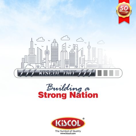 Kiscol TMT bar strengthens your dream by enriching buildings. Choose right and gift yourself a Happy life. #KiscolTmt #TMTBars #STRONGNation #kiscol #trending #building #construction #Superductile #housing #strength #build #Bendability #flexibility Steel Advertising Design, Tmt Bar Creative Ads, Standee Design, Green Pro, Real Estate Marketing Design, Bar Poster, Graphic Design Business, Graphic Design Background Templates, Steel Bar