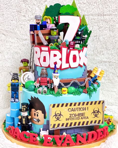 Boys Birthday Cakes Easy, Cake 2 Tier, Roblox Birthday Cake, Boys Cake, Roblox Cake, Roblox Birthday, Boy Birthday Cake, Cakes For Boys, Boy Birthday