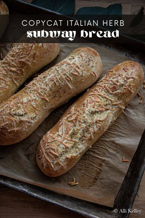 Subway Bread Recipe (Italian Herb Cheese) • Longbourn Farm Italian Herb And Cheese Bread Recipe, Italian Herb And Cheese Bread, Subway Bread Recipe, Herb Cheese Bread, Herb And Cheese Bread, Subway Copycat, Bread With Herbs, Subway Bread, Gluten Free Sandwich Bread