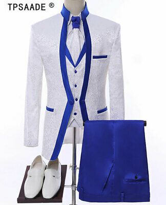 Blue And White Suit, Men Suit Wedding, Mens Wedding Suits, Royal Blue Suit, Blue Suit Wedding, Formal Jacket, Blue Tuxedos, Royal Blue Wedding, Groom Tuxedo