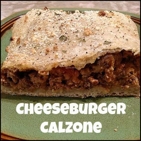 Easy Homemade Cheeseburger Calzone Recipe - From Val's Kitchen Calzone With Pizza Dough, Cheeseburger Calzone, Refrigerator Cleaning, Pizza Dough Recipes, Beef Pizza, Homemade Cheeseburgers, Savory Baking, Refrigerated Pizza Dough, Calzone Recipe