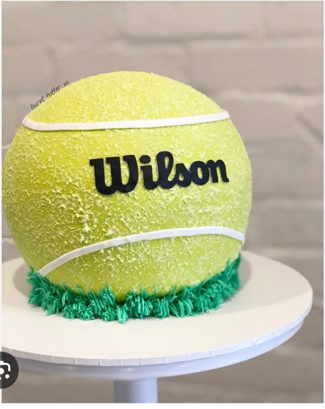 Tennis Ball Cake, Tennis Birthday Party, Tennis Cake, Tennis Birthday, Special Birthday Cakes, Christian Birthday, Tennis Party, Ball Cake, Birthday Bbq