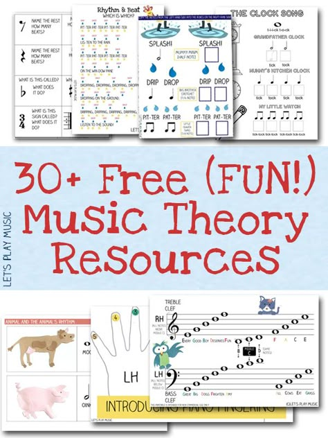 A huge collection of fun free music theory resources and worksheets for preschoolers and primary school / kindergarten age. These would be perfect for homeschool too. Music Theory For Preschool, Piano Lesson Printables, 3rd Grade Music Activities, Free Music Theory Worksheets, Piano Teacher Resources, Piano Worksheets, Lets Play Music, Music Printables, Teaching Piano