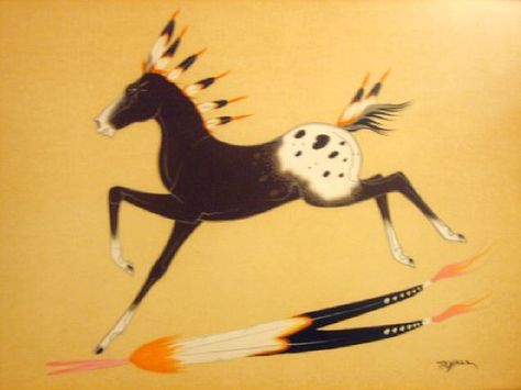 Indian Drawing, Abstract Horse Art, Nc Wyeth, Rock Animals, Ancient Drawings, Indian Horses, Painted Ponies, American Gallery, Appaloosa Horse