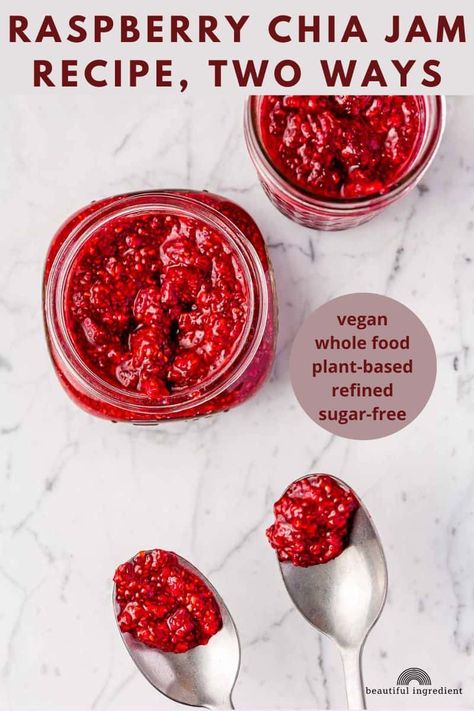 Raspberry Chia Seed Jam, Raspberry Chia Jam, Vegan Whole Food, Raspberry Freezer Jam, Just Come Home, Coulis Recipe, Chia Jam Recipe, Raspberry Bread, Chia Breakfast