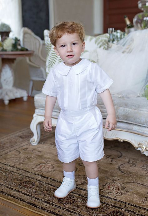 Basic White Boy Outfit, Baptism Outfits For Boys, Gold Trinity Ring, Basic White Boy, Delicate Gold Ring, Rose Gold Engagement Ring Vintage, Bearer Outfit, Baptism Outfit, Ring Bearer Outfit