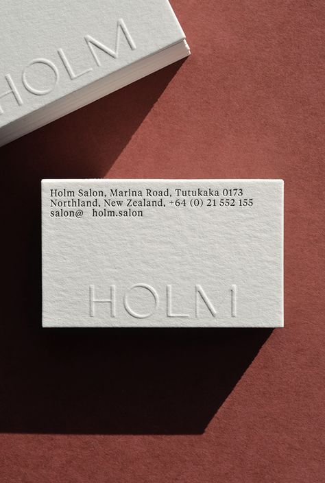 HOLM on Behance Letterpress Business Card Design, Business Cards Layout, Business Cards Photography, Letterpress Business Cards, Self Branding, Luxury Business Cards, Minimalist Business Cards, Letterpress Printing, Name Cards