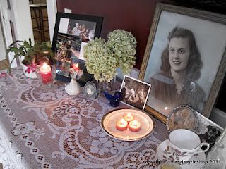 Pray to your ancestors for they never leave your side... Ancestor Altar, Samhain Altar, Samhain Halloween, Witches Altar, Pagan Altar, Altar Table, Ebb And Flow, Home Altar, Altar Decorations