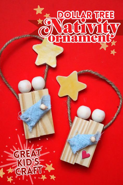 dollar tree nativity ornament great kids craft Dollar Tree Nativity, Nativity Scene Crafts, Nativity Craft, Ornaments Diy Kids, Religious Ornaments, Diy Nativity, Inexpensive Crafts, Crafty Christmas, Fun Christmas Decorations