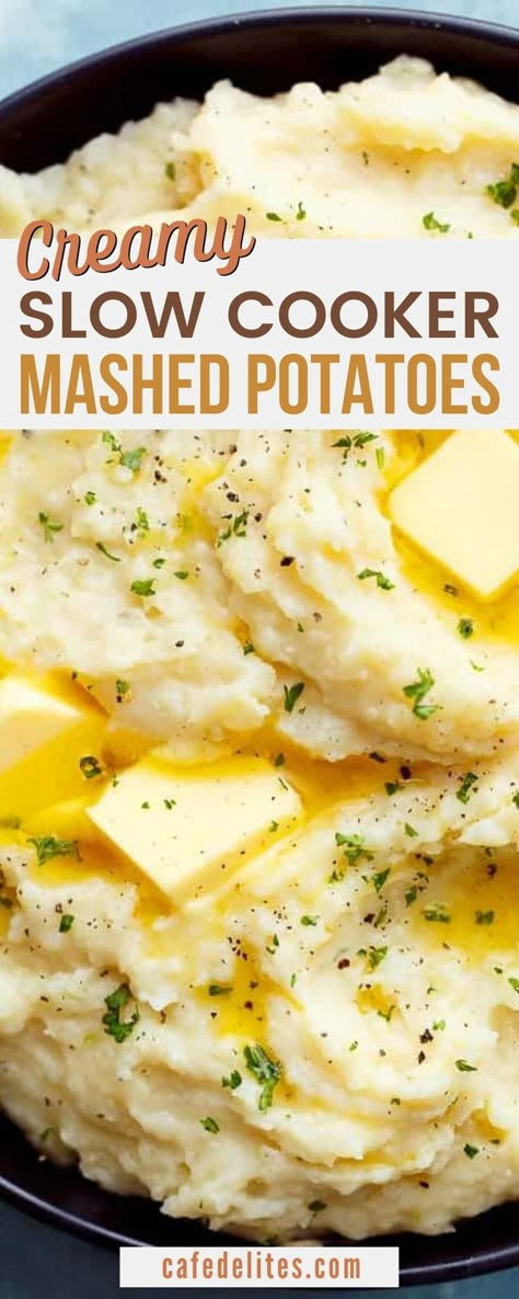 Crock Pot Mashed Potatoes, Potatoes Crockpot, Slow Cooker Mashed Potatoes, Potato Recipes Crockpot, Crockpot Mashed Potatoes, Crock Pot Potatoes, Easy Mashed Potatoes, Lemon Blossoms, Potato Sides