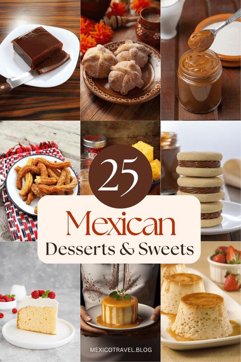 Traditional Mexican Desserts and Sweets #mexican #mexicanfood #mexicandesserts #mexicansweets #mexico #mexican #culinarytravel #sweets #recipes #baking Mexican Sweets Table, Authentic Mexican Dessert Recipes, Mexican Holiday Desserts, Mexican Sweets Desserts, Mexican Dessert Recipes Authentic, Mexican Desserts Party, Mexican Muffins, Mexican Christmas Desserts, Mexican Dessert Recipes Easy