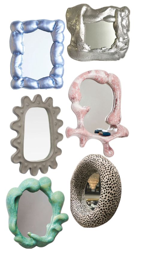 Elevate your space with these bold mirrors that blend art with function. Each piece is a statement, designed to captivate and reflect your unique style. Dive into a world where mirrors aren't just for reflection—they're for self-expression. #SculpturalDesign #ArtisticMirrors #InteriorInspo #HomeDecor #EclecticStyle #interiordesign Mirror Painting, Diy Mirror, Furniture Details, Interior Deco, Mirror Art, Eclectic Style, Interior Inspo, Clay Crafts, A World