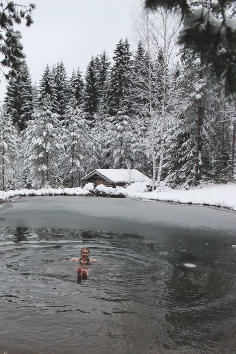 Ice Swimming in Finland Ice Bath Aesthetic, Cold Water Swimming, Ice Swimming, Swimming For Beginners, Winter Swimming, Wim Hof, Finland Travel, Finnish Sauna, Wild Swimming