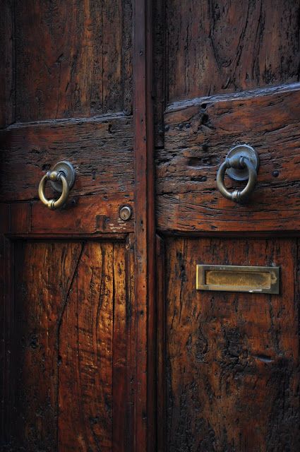 Italian Doors, Cool Doors, Doors And Hardware, Old Door, Old Doors, Unique Doors, Beautiful Doors, Closed Doors, Door Knockers