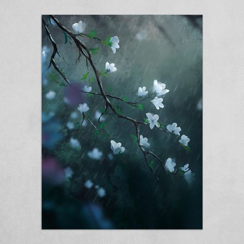 Rainy Day Painting Ideas, Rainy Painting Ideas, Rainy Day Drawing Watercolors, Aesthetic Nature Drawing, Rainy Drawing, Rainy Aesthetics, Bokeh Painting, Rainy Painting, Rainy Art