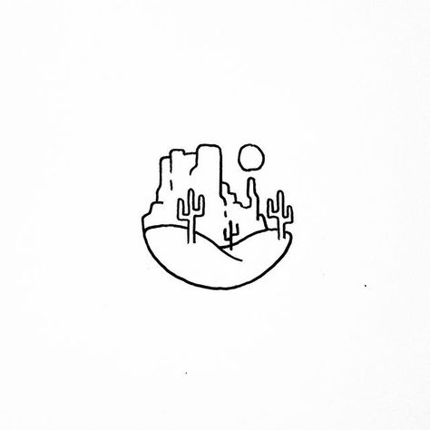 Desert minimalist drawing doodle Cacti desert canyon dessin minimaliste Desert Canyon, Cactus Tattoo, Drawing Minimalist, Cactus Drawing, Drawing Doodles, Arte Doodle, Western Tattoos, Doodle Design, Minimalist Drawing