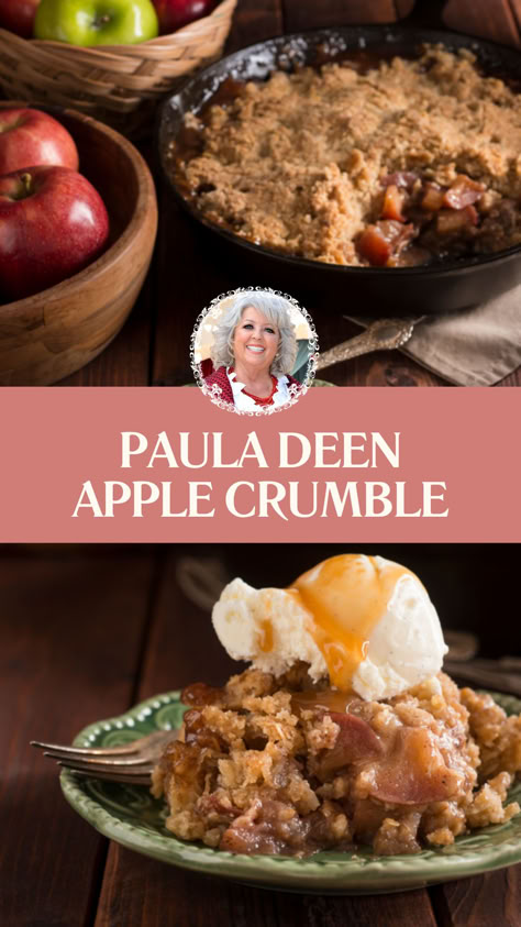 Paula Deen Apple Crumble Recipe Paula Deen Apple Crisp, Easy Apple Crumble With Oats, Apple Crisp Recipe With Oats Crumble, Deep Dish Apple Crisp, Crumble Apple Pie Recipe, Quick Apple Crumble, Apple Crumble Recipe With Oats, Apple Crumble Oats, Apple Pie Crumble Topping