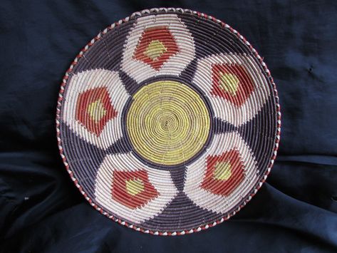 Southwest Native Inspired Wicker Basket Plaque- 12" Southwest Rugs, Pueblo Indians, Traditional Baskets, Basket Making, Deer Design, Southwestern Decorating, Native Design, Woven Baskets, Hand Woven Baskets