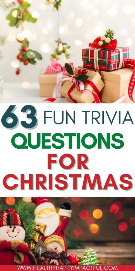 63 Fun Christmas Trivia Questions and Answers (Family Quiz!) Christmas Fact Or Fiction Game, Free Christmas Jeopardy Questions And Answers, Holiday Jeopardy Questions, Christmas Kahoot Questions, Family Fued Christmas, Christmas Brain Teasers For Adults, Christmas Trivia Games For Family, Christmas Family Fued Questions, Christmas Game Questions