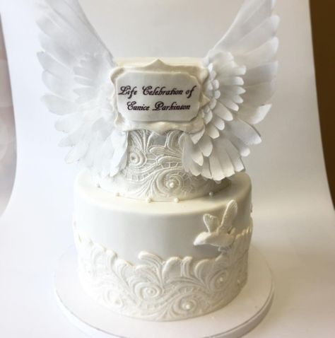 Rip Cakes Ideas, Celebration Of Life Memorial Cake Ideas, Memorial Cake Ideas, Remembrance Cake Ideas, Happy Heavenly Birthday Cake Ideas, Happy Heavenly Birthday Cake, Memorial Cakes In Loving Memory, Memorial Birthday Cake, Celebration Of Life Cake Ideas