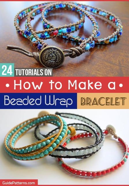 24 Tutorials on How to Make a Beaded Wrap Bracelet - Guide Patterns Bead And Cord Bracelet, Boho Wrap Bracelet Tutorial, How To Make A Wrap Bracelet, Beaded Jewelry Patterns Free Diy, How To Make An Adjustable Bracelet, Macrame Beaded Bracelets Diy, Diy Beaded Bracelets Tutorial, How To Make Bracelets With Beads, Diy Leather And Bead Bracelet