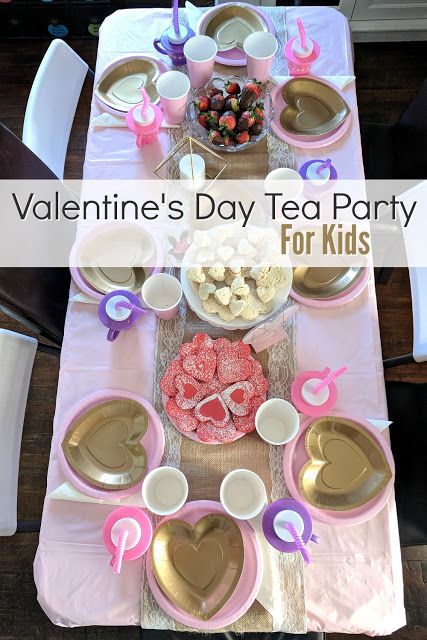 Valentines Day Tea Party, Tea Party For Kids, Tea Valentines, Tea Party Kids, Valentines Theme Party, Valentines Tea, Vday Party, Kids Cooking Party, Valentines Tea Party