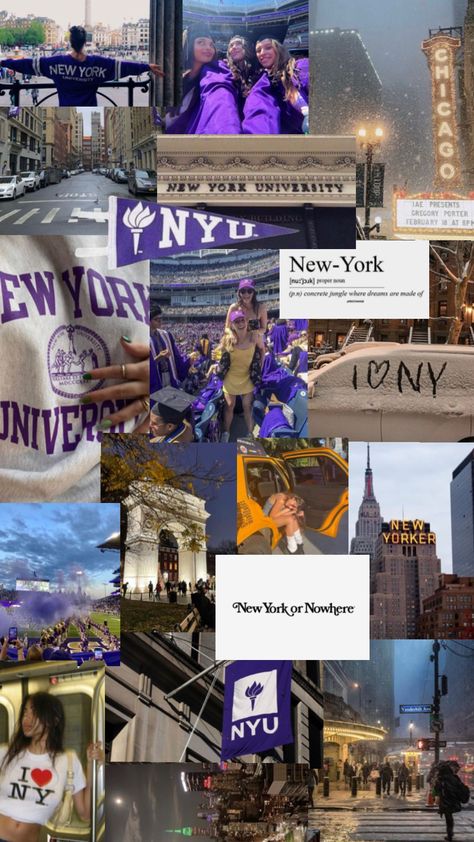 #NYU New York Life Aesthetic, Nyu Campus, Harvard Yale, City Life Aesthetic, Life After High School, College Vision Board, Dream Collage, College Motivation, Chicago University