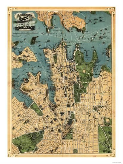 Sydney Map, Map Vintage, Art Carte, Old Wall, Old Map, Natural Wood Frames, Canberra, Vintage Map, South Wales