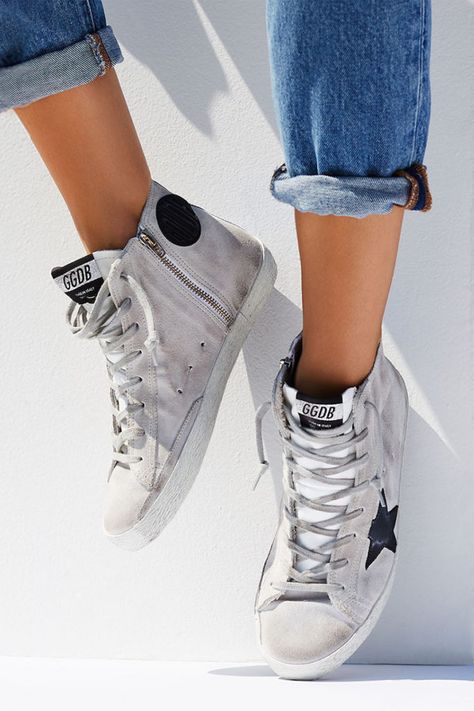 Get Your Kicks: Golden Goose Fall 2017 Lookbook at SHOPBOP – NAWO Sneakers Reference, Golden Goose Francy, Golden Goose Sneakers Outfit, Goose Sneakers, Golden Goose Sneakers, White Sneakers Women, Golden Goose Shoes, Star Shoes, Aesthetic Shoes