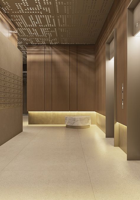 Luxury Corridor Design, Musholla Design, Luxury Lobby Interior Design, Lift Interior Design, Apartment Lobby Interior Design, Luxury Parking, Apartment Building Lobby, Modern Classic Wall, Lift Lobby Design