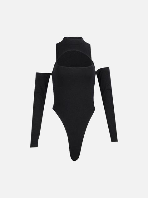 Material: Polyester spandex. Clothing details: Sexy Cutout. SIZE GUIDE Cutout Bodysuit Outfit, Black Bodysuit Outfit, Bodysuit Outfit, Products Photography, Clothing Art, Wink Wink, Emoji Art, Clothing Design Sketches, Body Suit Outfits