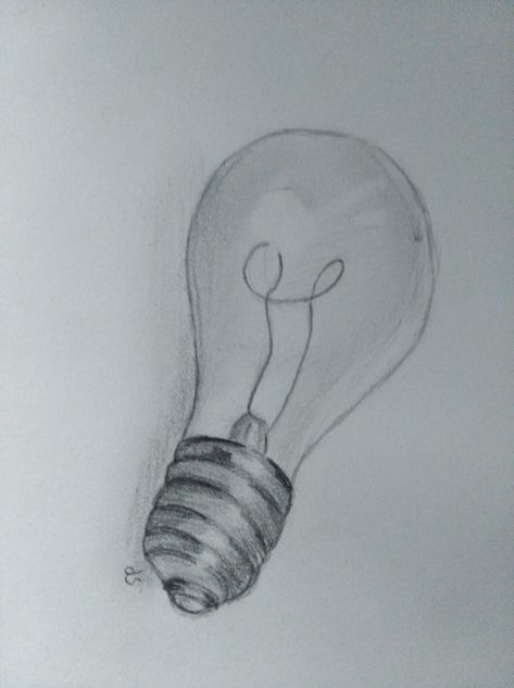 Pencil drawing of a lightbulb. #lightbulb #drawing #art #simpledrawing #drawingidea #sketchingidea Tonal Drawing Easy, Drawing Lightbulb, Tonal Drawing, Light Bulb Drawing, Drawing Pin, 6 Class, Pencil Drawing, Drawing Art, Drawing Reference