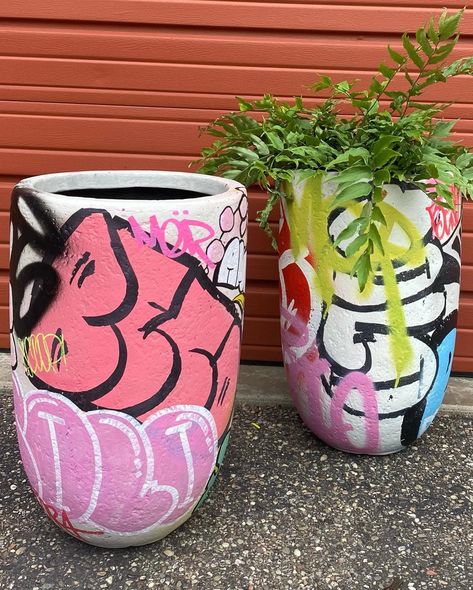 Large Planter / Graffiti Planter / Street Art / Unique Planter / Artistic Planter / Custom Planter / Plant Pots / Art / Custom Art / Hip Hop - Etsy Custom Planters, Cement Art, Posca Art, Diy Plant Hanger, Unique Planter, Art Street, Dream House Decor, Aesthetic Room Decor, Aesthetic Room