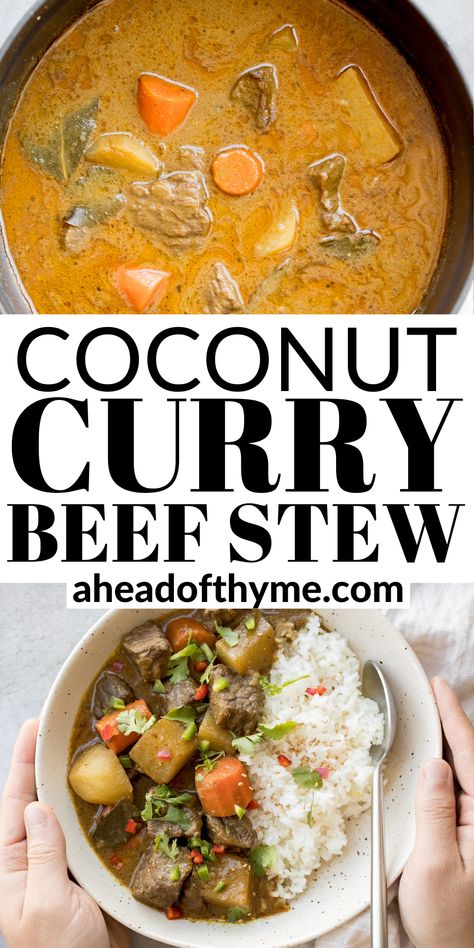 Curry Stew Recipes, Beef And Sweet Potato Coconut Curry, Coconut Beef Curry Recipe, Cambodian Beef Stew, Curry Beef Stew, Beef Curry Stew Recipe, Creamy Beef Stew, Vegetable Curry Soup, Asian Beef Stew