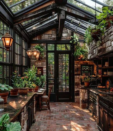 Small Patio Garden Ideas, Patio Garden Ideas, Greenhouse Kitchen, Landscaping Retaining Walls, Small Patio Garden, Cozy Patio, Patio Kitchen, Backyard Sheds, Off Grid Living