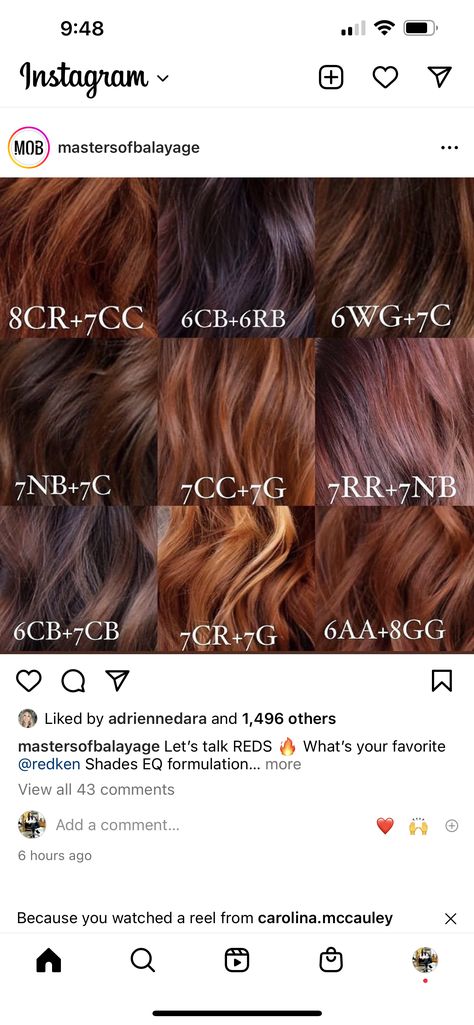 6cr Shades Eq, Deep Copper Shades Eq Formula, Redkin Eq Shades Formulas Caramel, Schwarzkopf Red Formulas, Copper Highlights Formula, Redken Shades Red Formulas, Shades Copper Formula, Brown Copper Hair Color Formula, Red Hair Formulas Redken