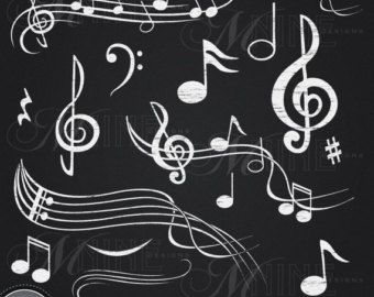 MUSIC Clip Art: MUSIC NOTES Accent Clipart Design by MNINEDESIGNS Chalkboard Art Quotes, Album Photo Scrapbooking, Chalk Lettering, Scrapbook Clipart, Alphabet Clipart, Photo Album Scrapbooking, Clipart Design, Art Download, Chalkboard Art